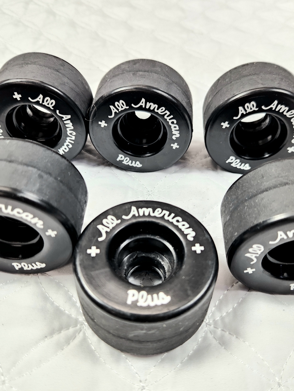 New All American Plus Vanathane Black Roller Skate Wheels Set of 8
